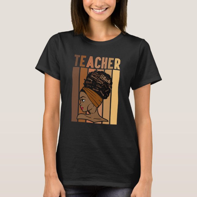 T-shirt Black Smart Teacher Afro Love Melanin African Amer (Devant)