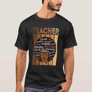 T-shirt Black Smart Teacher Afro Love Melanin African Amer
