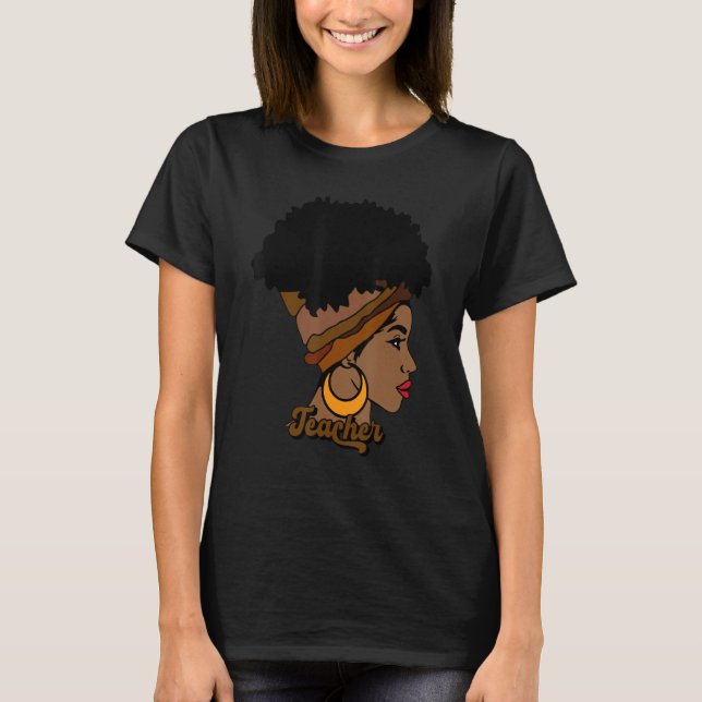 T-shirt Black Smart Teacher Afro Love Melanin African Amer (Devant)