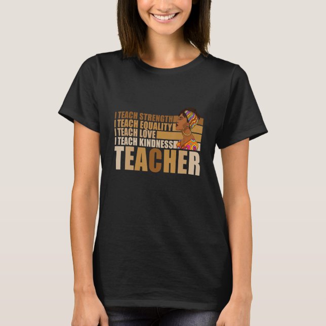 T-shirt Black Smart Teacher Afro Love Melanin African Amer (Devant)