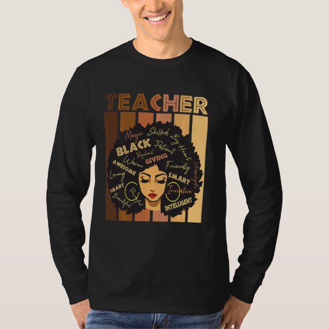 T-shirt Black Smart Teacher Histoire Noire Fier Africain A (Devant)