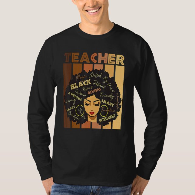 T-shirt Black Smart Teacher Histoire Noire Fier Africain A (Devant)