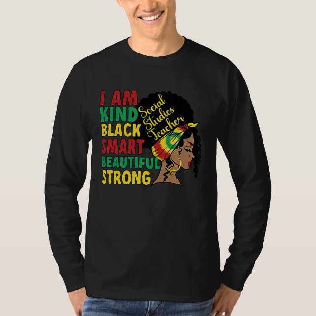 T-shirt Black Social Studies Teacher African American Mela (Devant)