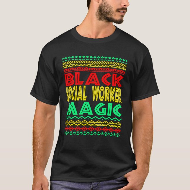 T-shirt Black Social Worker Magic Social Work Graduation M (Devant)