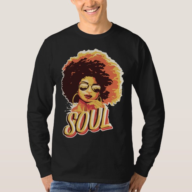 T-shirt Black Soul Queen Jazz Singing Musician Soul Artist (Devant)