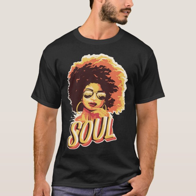 T-shirt Black Soul Queen Jazz Singing Musician Soul Artist (Devant)