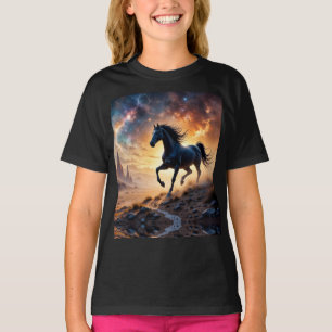 T-shirt Black Stallion dans le désert Nebula étoiles la fo