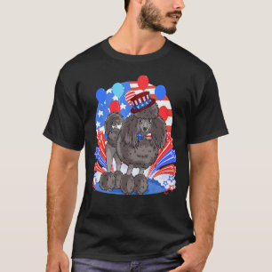 T-shirt Black Standard Poodle Patriotique 4 juillet Amériq