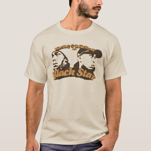 T-shirt Black Star 80s/90s Hip hop Rap Music Duo (Devant)