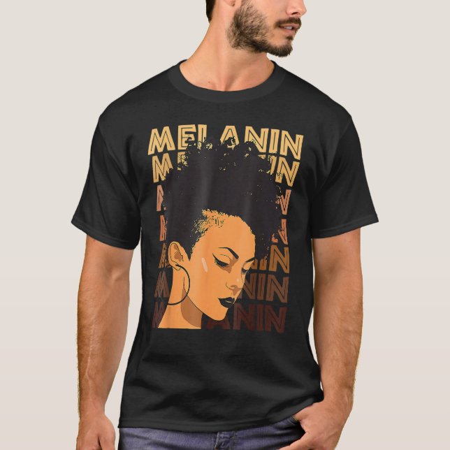 T-shirt Black Strong Girl Afro Love Melanin Afrique Amériq (Devant)