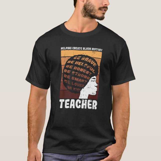 T-shirt Black Teacher Educator African American Black Hist (Devant)