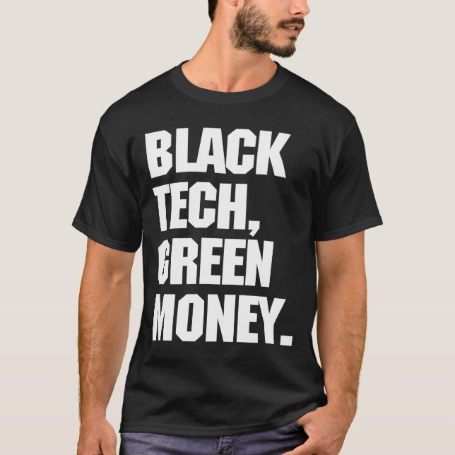 T-shirt Black Tech Green Money Aspirations entrepreneurial (Devant)