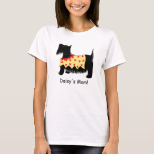 T-shirt Black Terrier Chien Jaune Nom Rouge Personnalisé M