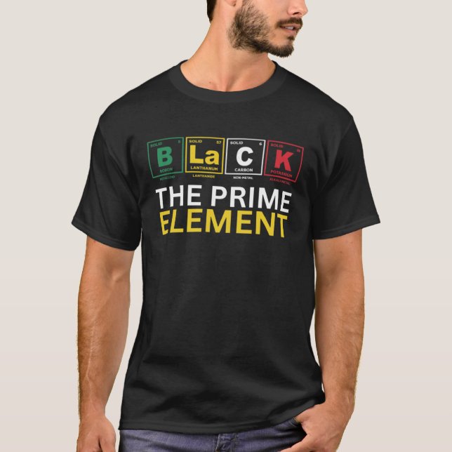 T-shirt Black The Prime Element, Black History Mois, Peri (Devant)