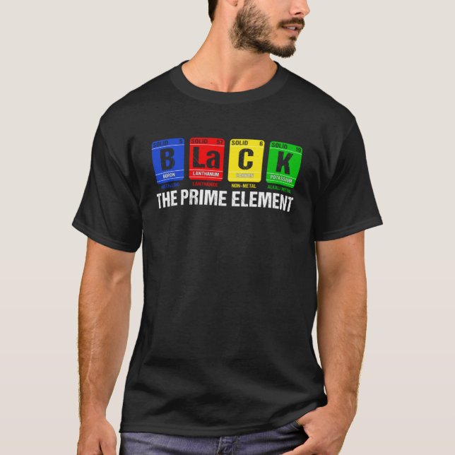 T-shirt Black The Prime Element Black History Month Period (Devant)