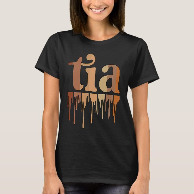T-shirt Black Tia Grandmother African American Tia Grandma (Devant)