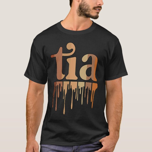 T-shirt Black Tia Grandmother African American Tia Grandma (Devant)