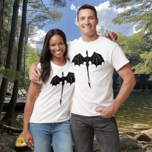 T-shirt Black Tribal Flight Dragon Imaginaire blanc