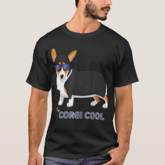 T-shirt Black Tricolor Taille Pembroke Corgi Cool