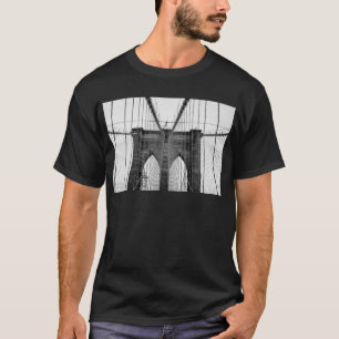 T-shirt Black White Brooklyn Bridge New York