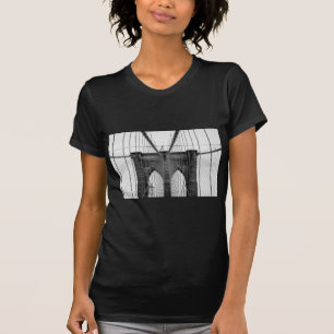 T-shirt Black White Brooklyn Bridge New York