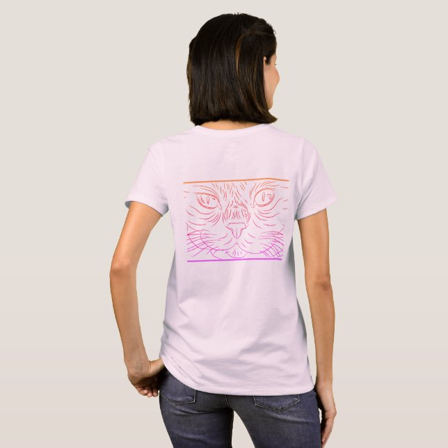 T-shirt Black@White Chat pour femme (Dos entier)