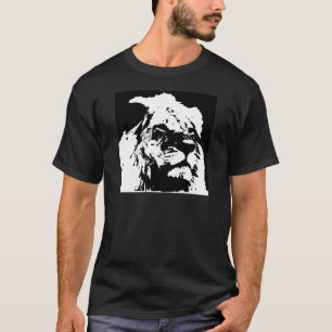 T-shirt Black & white lion pop art