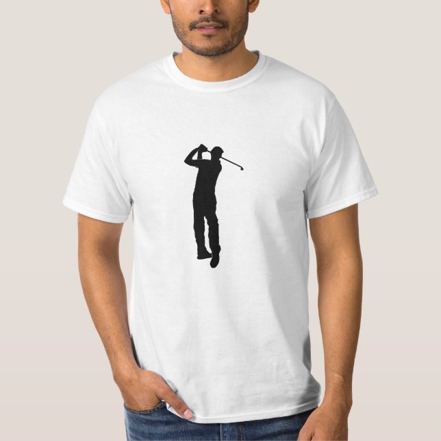 T-shirt Black White Photo de Golfer (Devant)