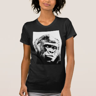 T-shirt Black White Pop Art Gorilla