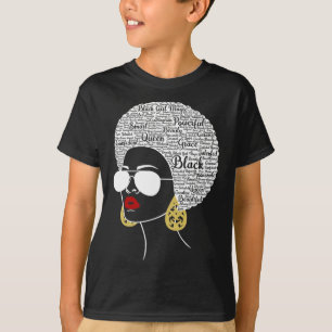 T-shirt Black Woman Afro-American Black History Moth Prid