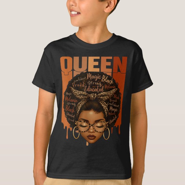 T-shirt Black Woman Educated Strong Black History Month Gi (Devant)