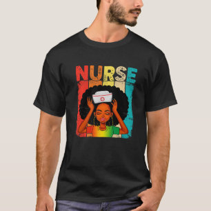 T-shirt Black Woman Nurse Afro Black History Mois Jundixiè