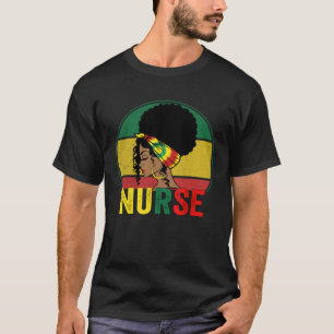 T-shirt Black Woman Nurse Afro Melanin Vintage Black Histo