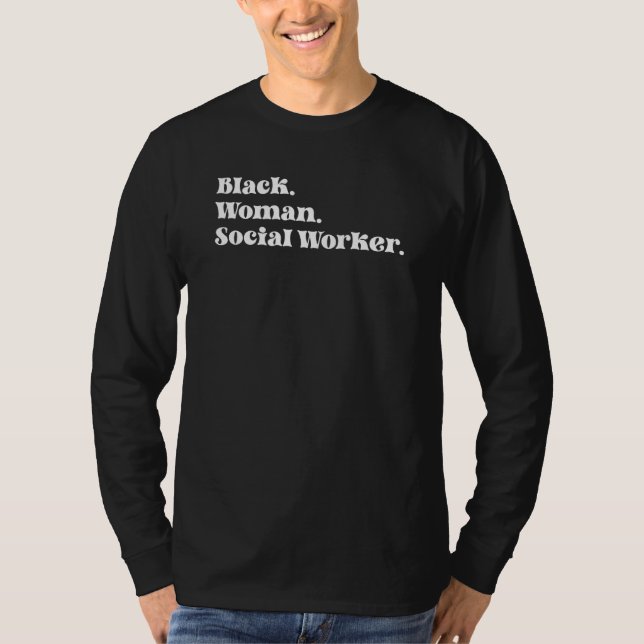 T-shirt Black Woman Social Worker African American Social  (Devant)