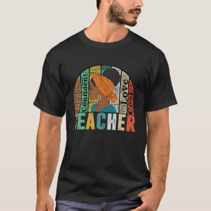 T-shirt Black Woman Teacher Afro Black History Month Vinta