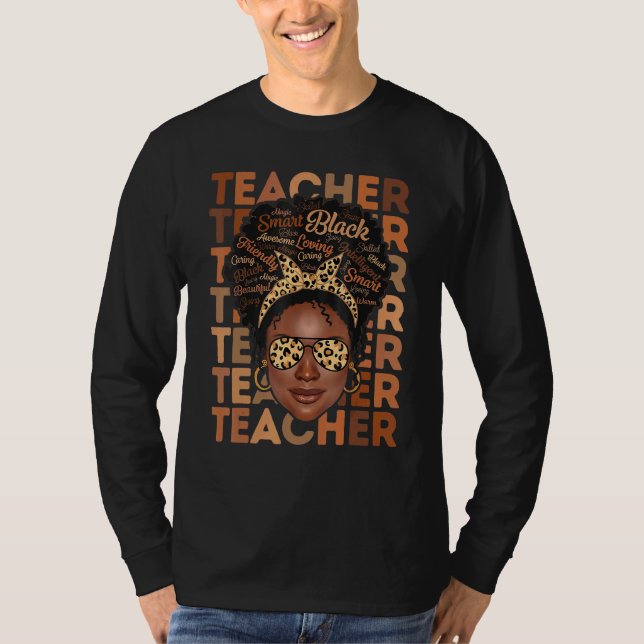 T-shirt Black Woman Teacher Afro Smart African American Lo (Devant)