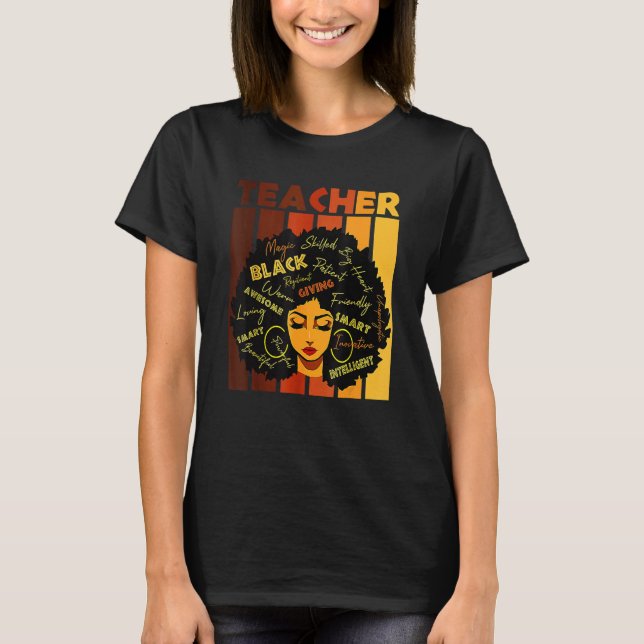 T-shirt Black Women African Teacher Afro Retro Black Histo (Devant)