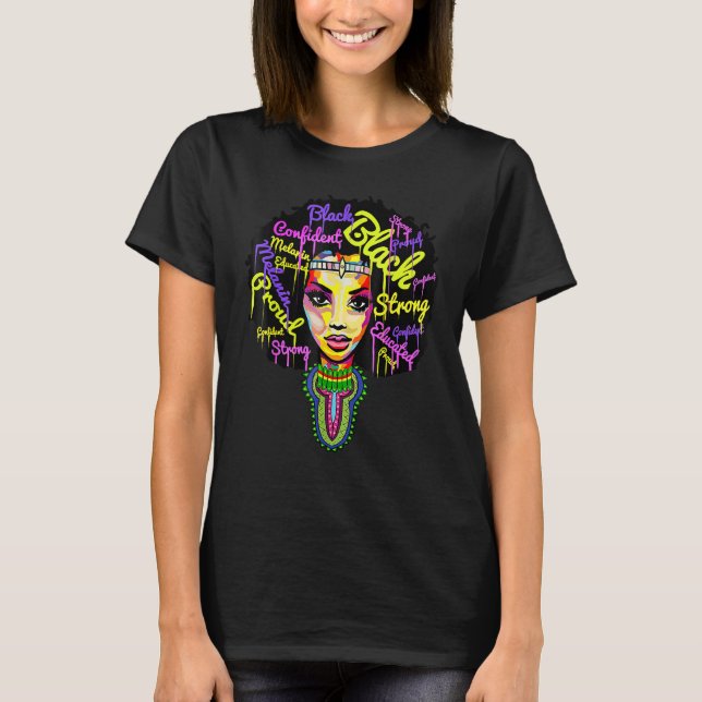 T-shirt Black Women Black History Month Afro African Pride (Devant)