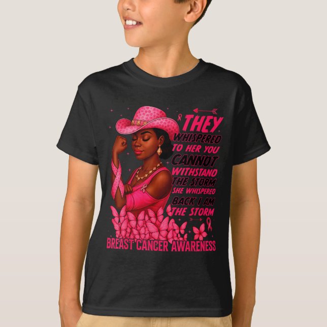 T-shirt Black Women Breast Cancer Survivor Nk Ribbon I'm T (Devant)
