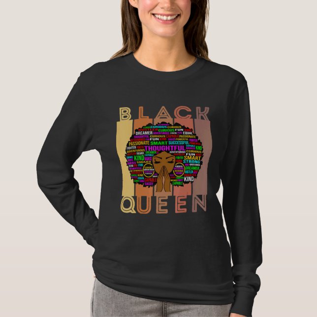 T-shirt Black Women Melanin Enseignante Queen Afro Black G (Devant)