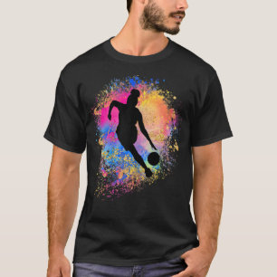 T-shirt Black Women Rainbow Basketball Silhouette Africain