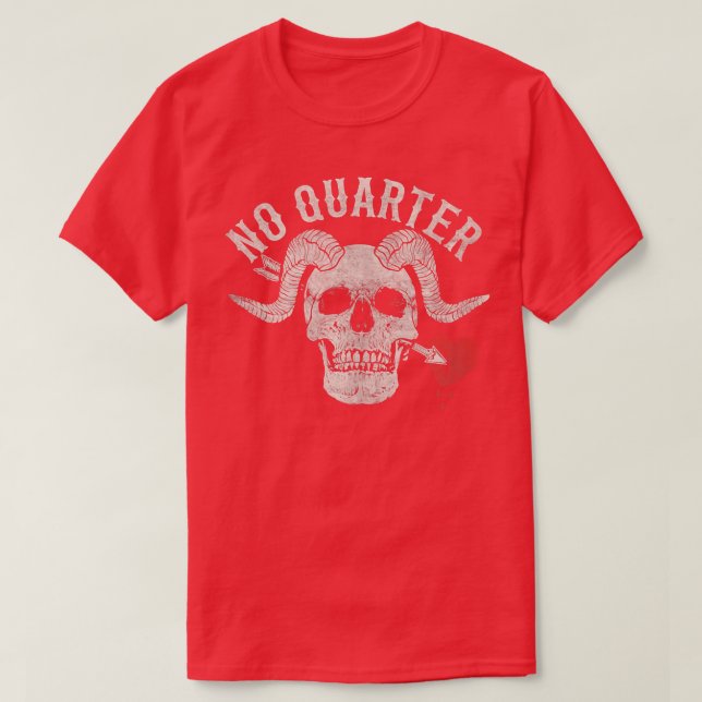 T-shirt Blackbeard the Pirate Battle Flag Jolly Roger No Q (Design devant)