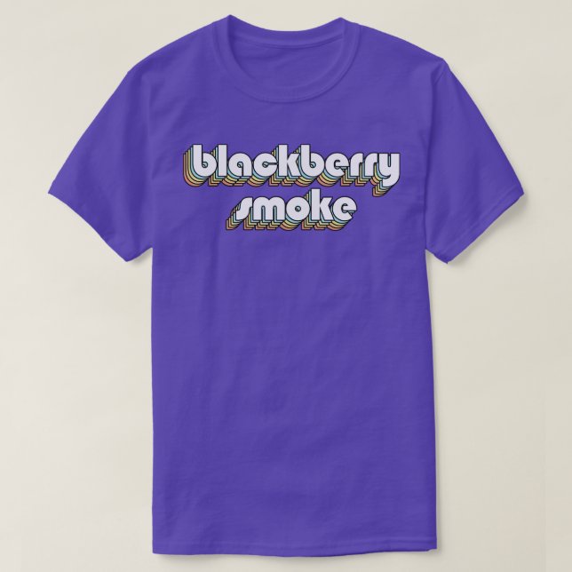 T-shirt Blackberry Smoke Retro Rainbow Typography Faded St (Design devant)