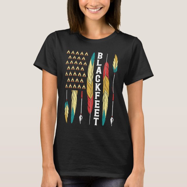 T-shirt Blackfeet Flag Native Pride American Indian Tribe  (Devant)