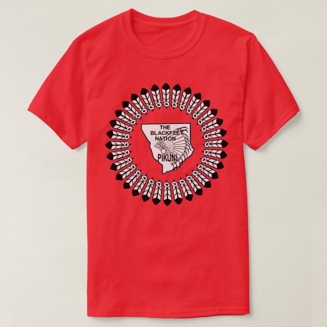 T-shirt Blackfoot Nation, drapeau noir (Design devant)