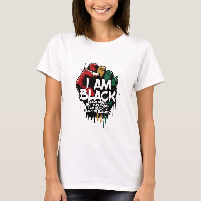 T-shirt Blackity Black Power Fist Pride Pan-African Graffi (Devant)