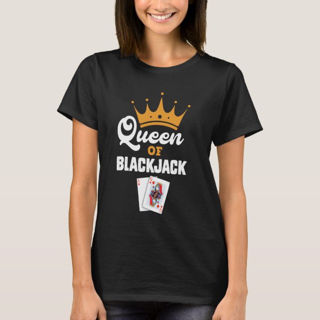 T-shirt Blackjack QUEEN OF BLACKJACK Joueuses de cartes Fe (Devant)
