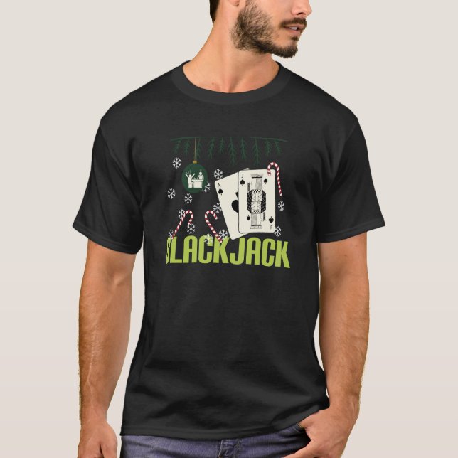 T-shirt Blackjack Xmas Ugly Christmas Casino Blackjack  1 (Devant)