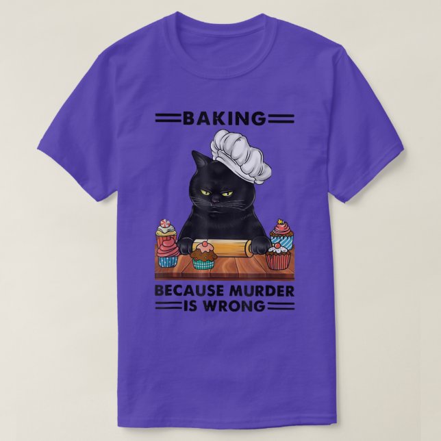 T-shirt Blackk Cat Baking (Design devant)