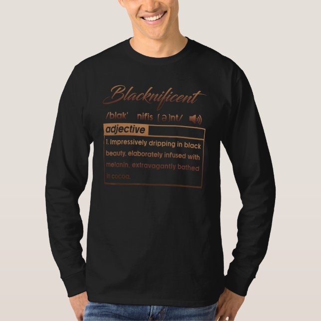 T-shirt Blacknificent  Adjective Pronunciation For Black H (Devant)